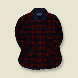 1970s | Pendleton | Wool Flannel Shirt – Red/Navy Plaid - XS/S