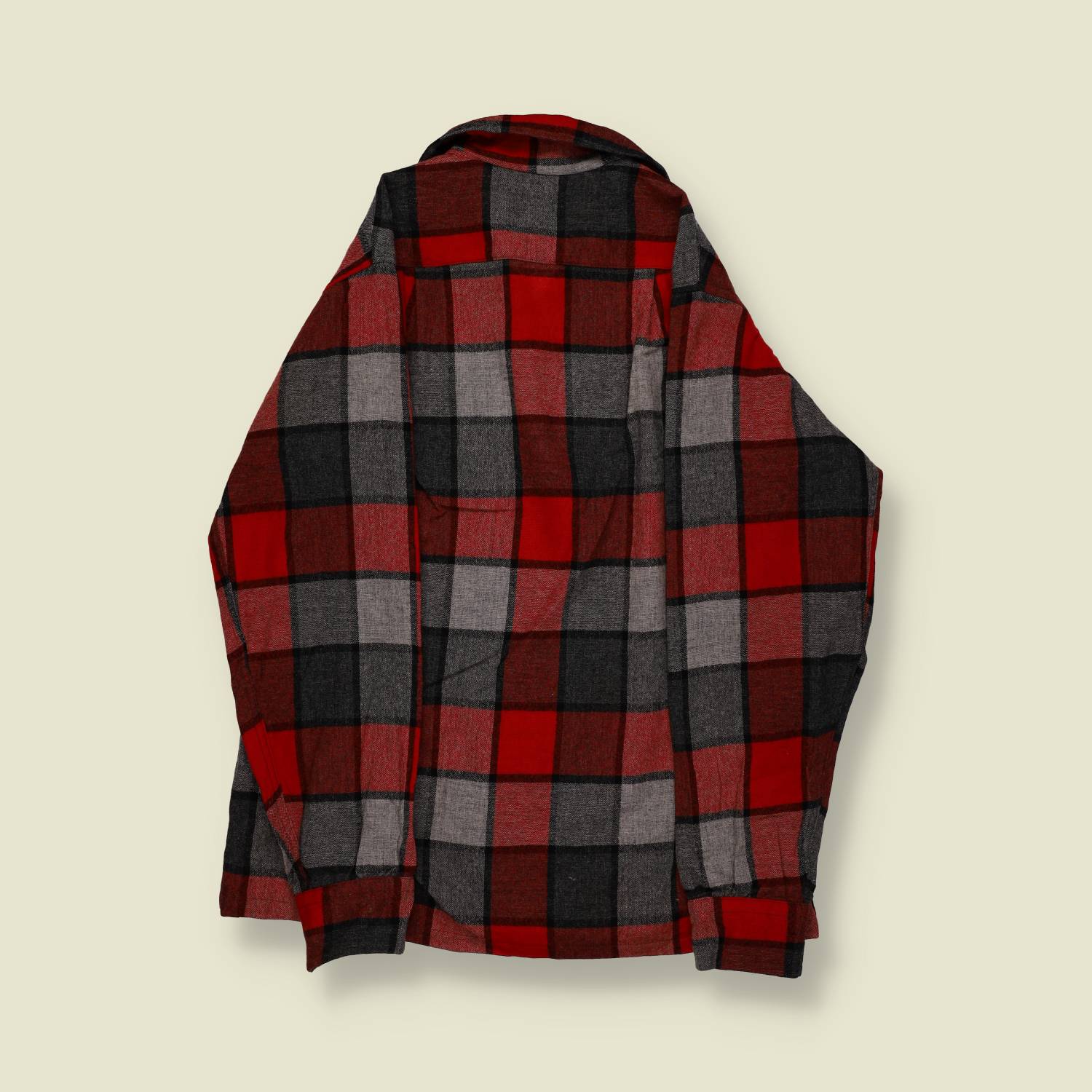 1970s | Pendleton | Wool Board Shirt – Red/Grey Plaid - S