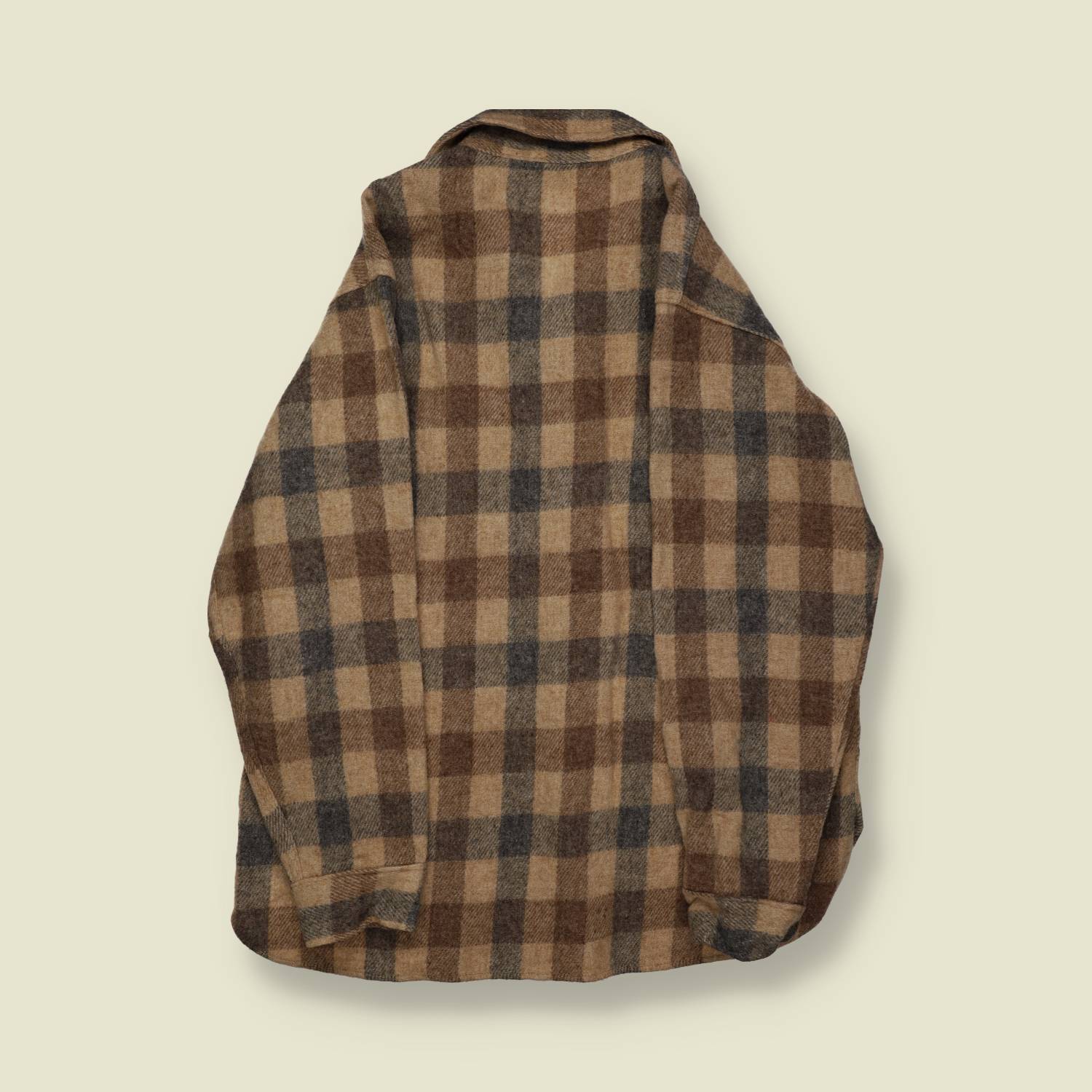 1970s | Woolrich | Made in USA | Wool Jac-Shirt – Brown/Tan/Grey Plaid - M