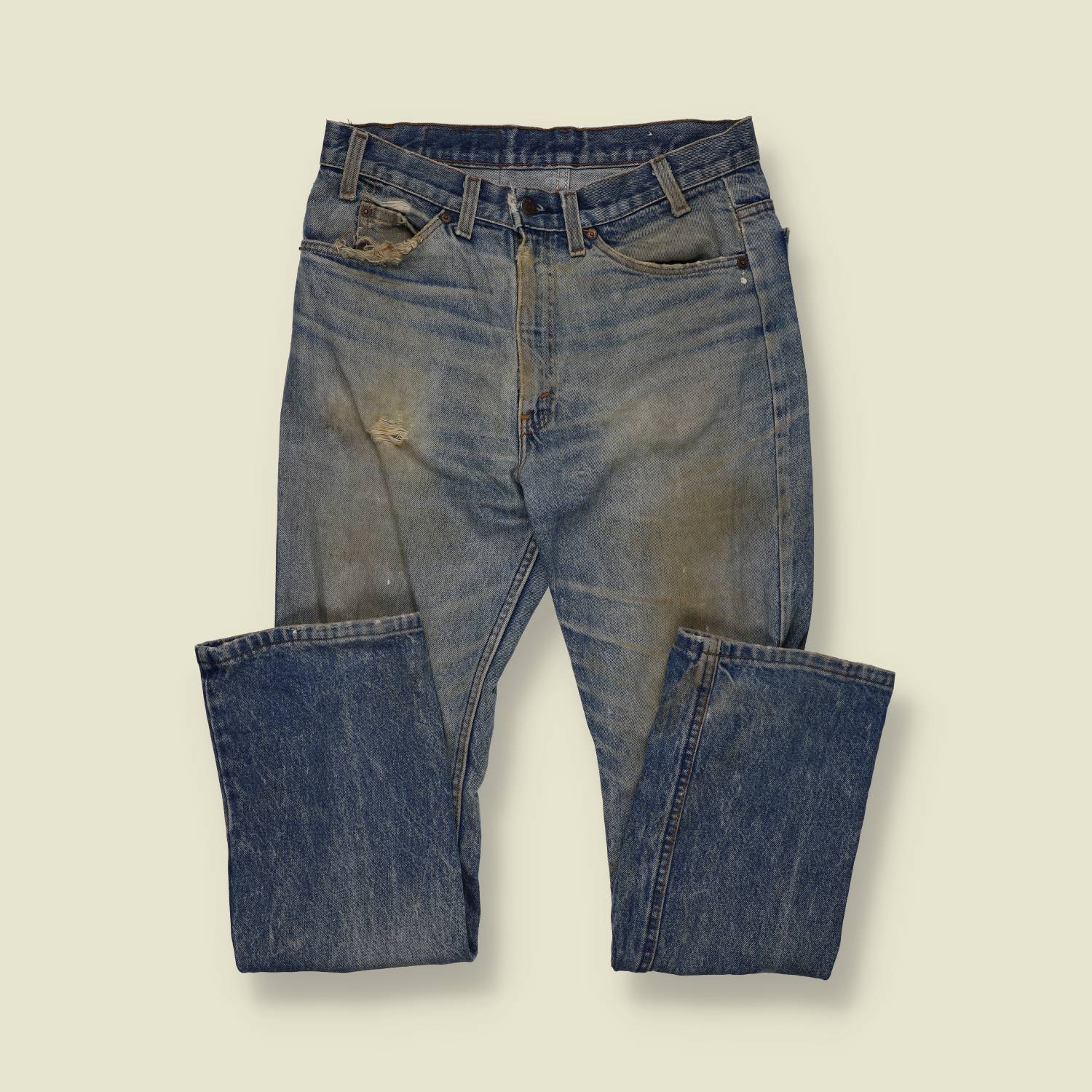 1980s | Levi’s Orange Tab 517 (40517-0215) | Made in USA – Faded Stonewash - w32