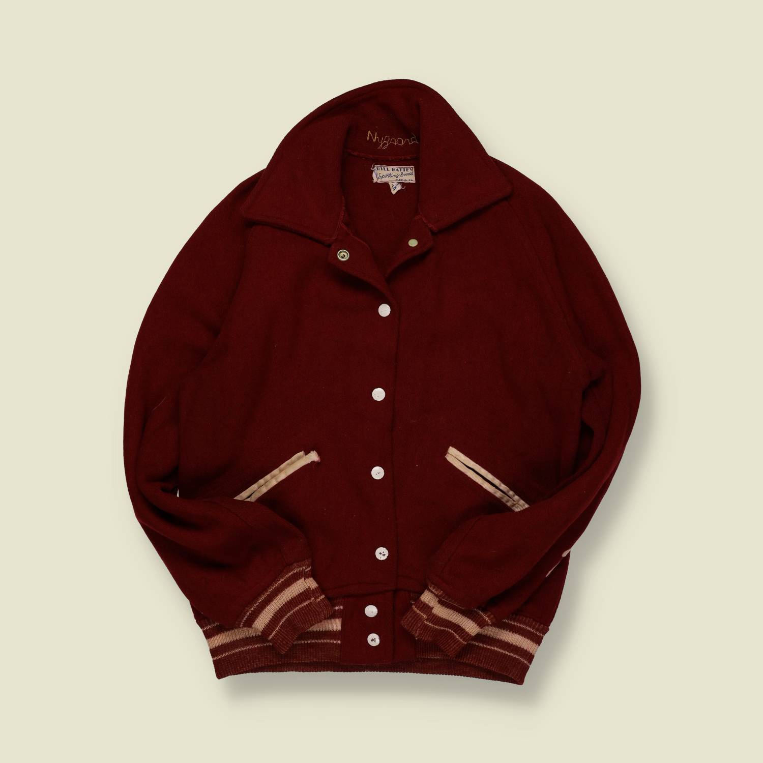 1940s | Bill Battey Sporting Goods | Wool Varsity Jacket – Maroon - S