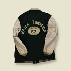1963 | Brick Township Coach | Wool & Leather Varsity Jacket – Green/Cream - M