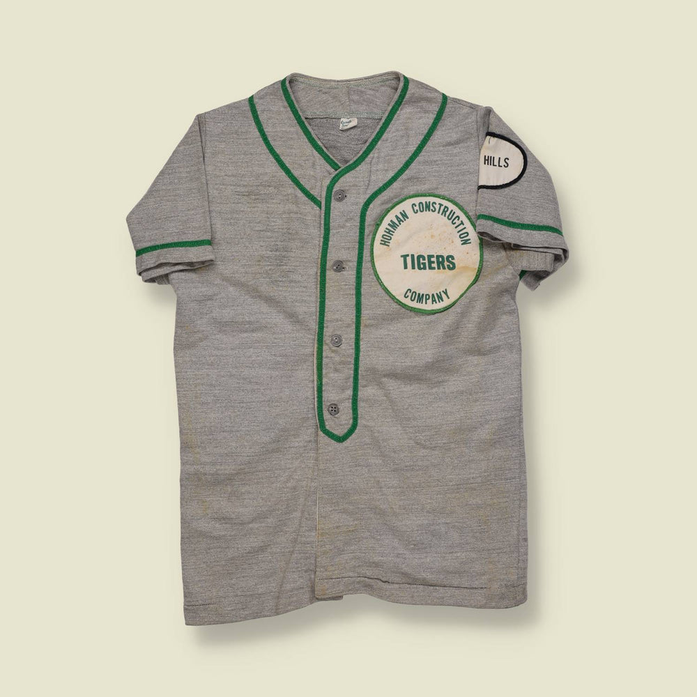 1960s | Russell Southern | Hohman Construction Tigers Jersey – Grey/Green Trim - XS/S