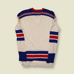 1960s | Coane (Canada) | Lace-Up Ice Hockey Jersey – Cream/Blue/Red - S/M