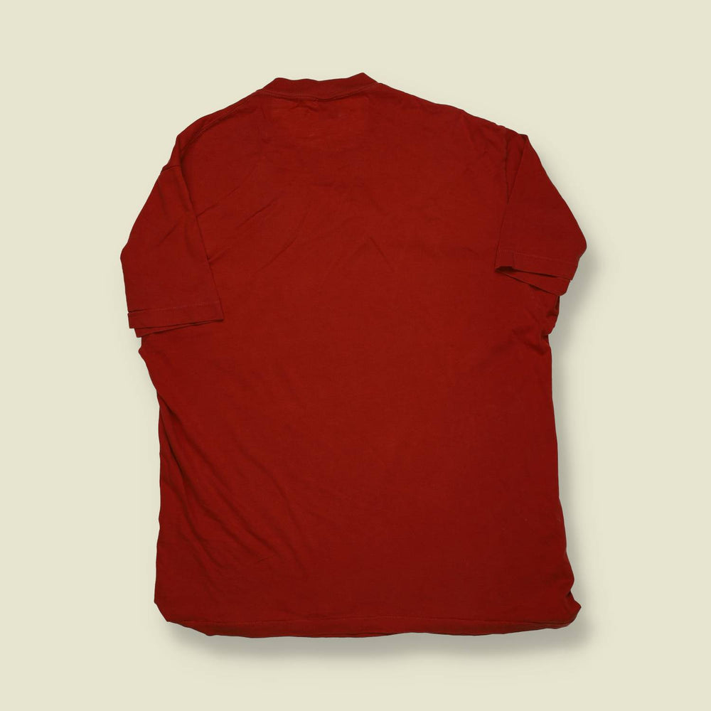 1980s | Plain Pocket T-Shirt – Brick Red - M