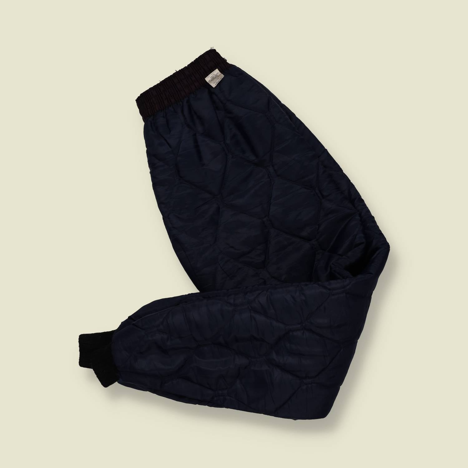 1970s–80s | Quilted Nylon Liner Pants – Navy - w26-34