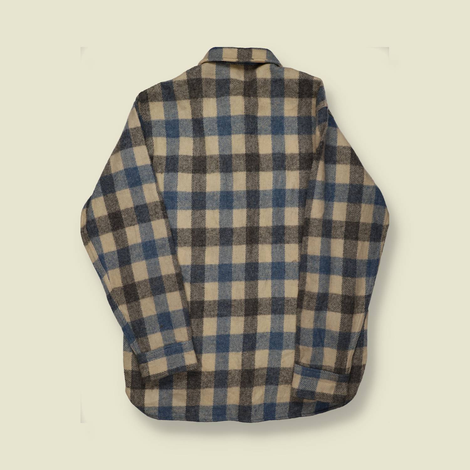 1970s | Woolrich | Made in USA | Wool Jac-Shirt – Blue/Grey/Cream Check - M