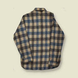 1970s | Woolrich | Made in USA | Wool Jac-Shirt – Blue/Grey/Cream Check - M