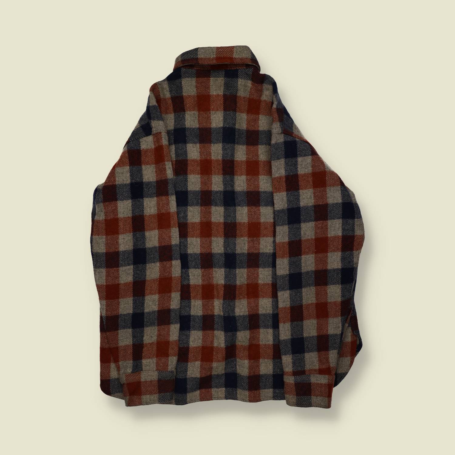 1970s | Woolrich | Made in USA | Wool Jac-Shirt – Rust/Navy/Grey Check - M