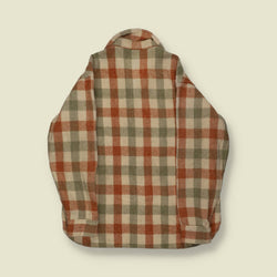 1970s | Woolrich | Made in USA | Wool Board Shirt – Cream/Olive/Rust Plaid - M/L