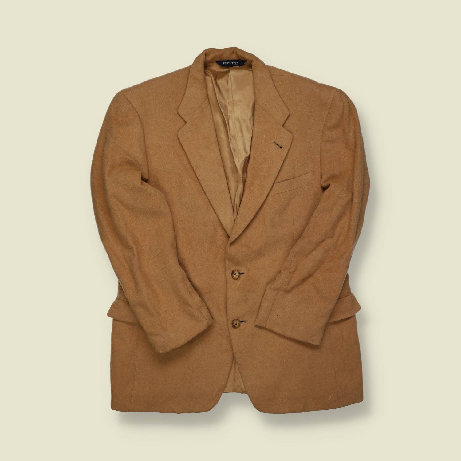 1990s | Burberry | 100% Camel Hair Blazer – Camel -S/M