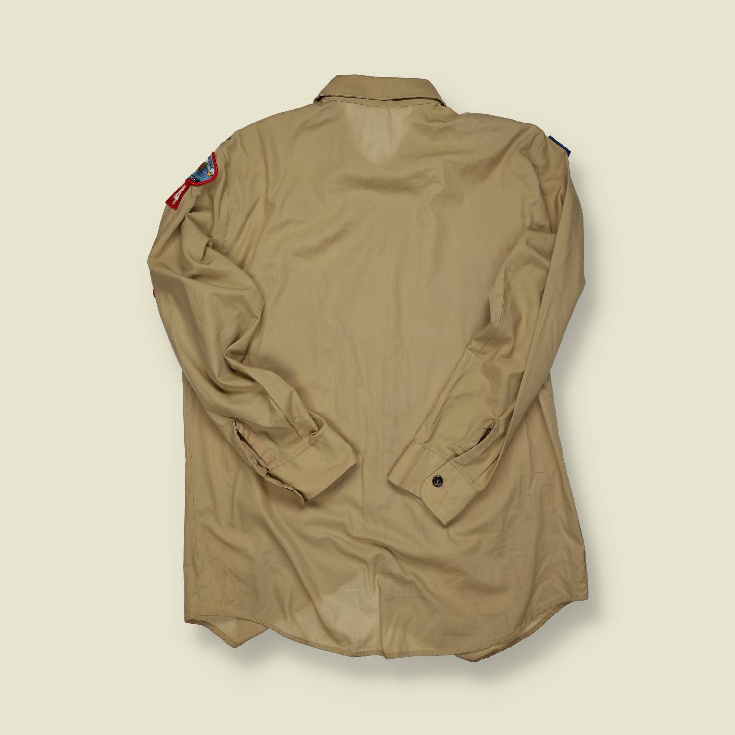 1980s | Boy Scouts of America | Uniform Shirt – Khaki with Patches - L