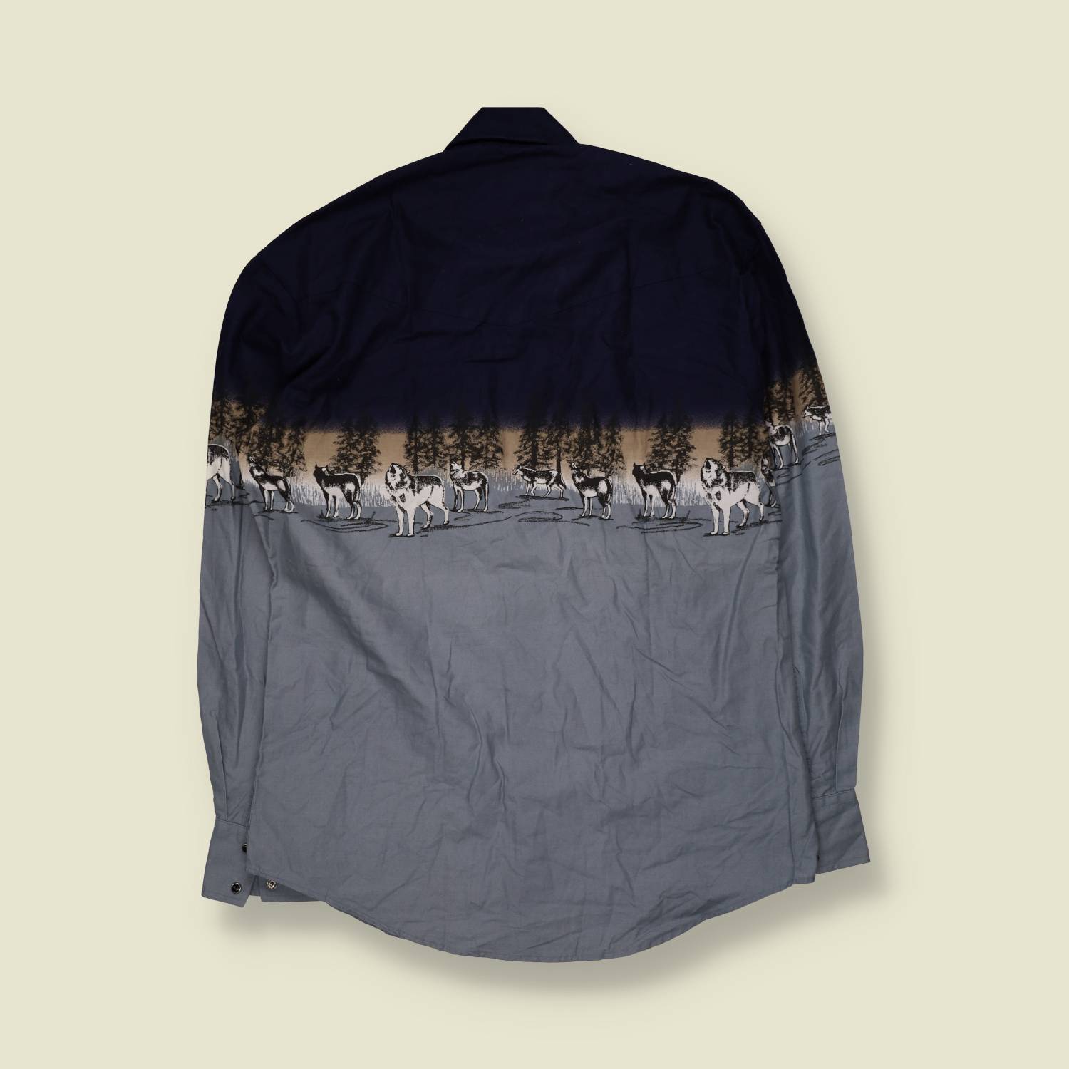 1990s | Roper | Wolf Print Western Shirt - L