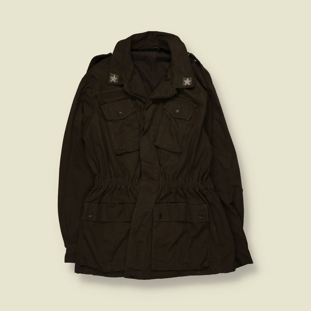 1980s | Military Issue | Italian Field Jacket - Olive | With Star Insignia - S