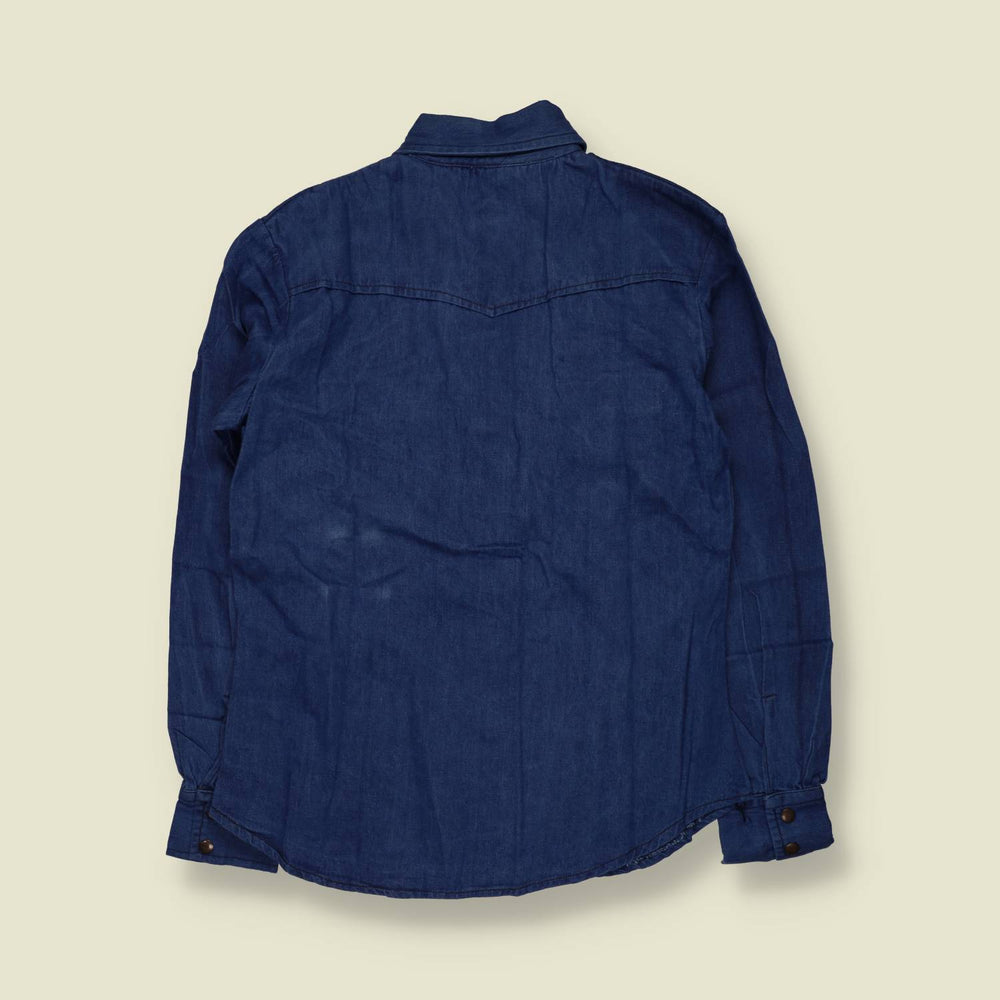 1970s | Jean Junction | Denim Western Shirt | Dark Indigo - S