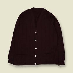 1970s | Fine Knit V-Neck Cardigan | Black - S