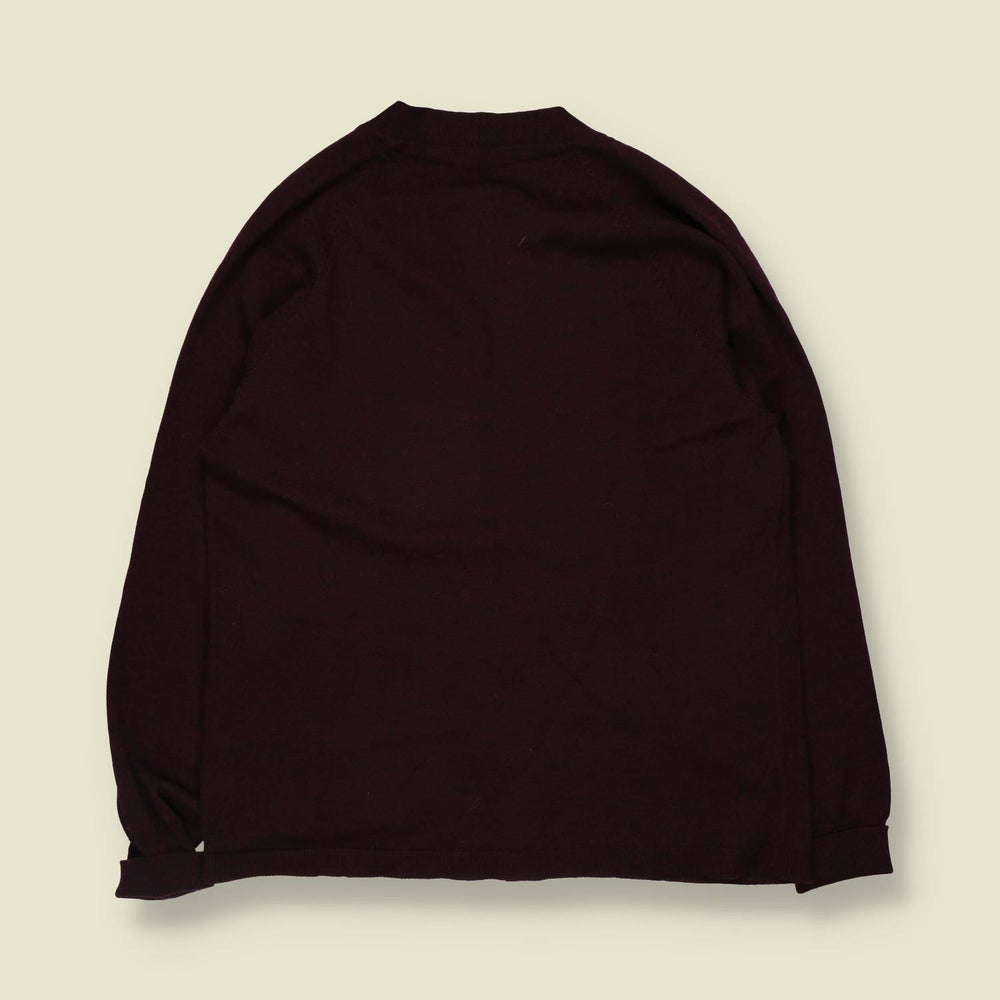 1970s | Fine Knit V-Neck Cardigan | Black - S