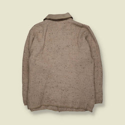 1980s | MAK | Donegal Knit & Suede Jacket | Oatmeal - Made in Italy - M