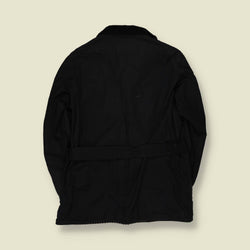 2000s | Barbour International | Black Belted Motorcycle Jacket - The Northumberland Series - L