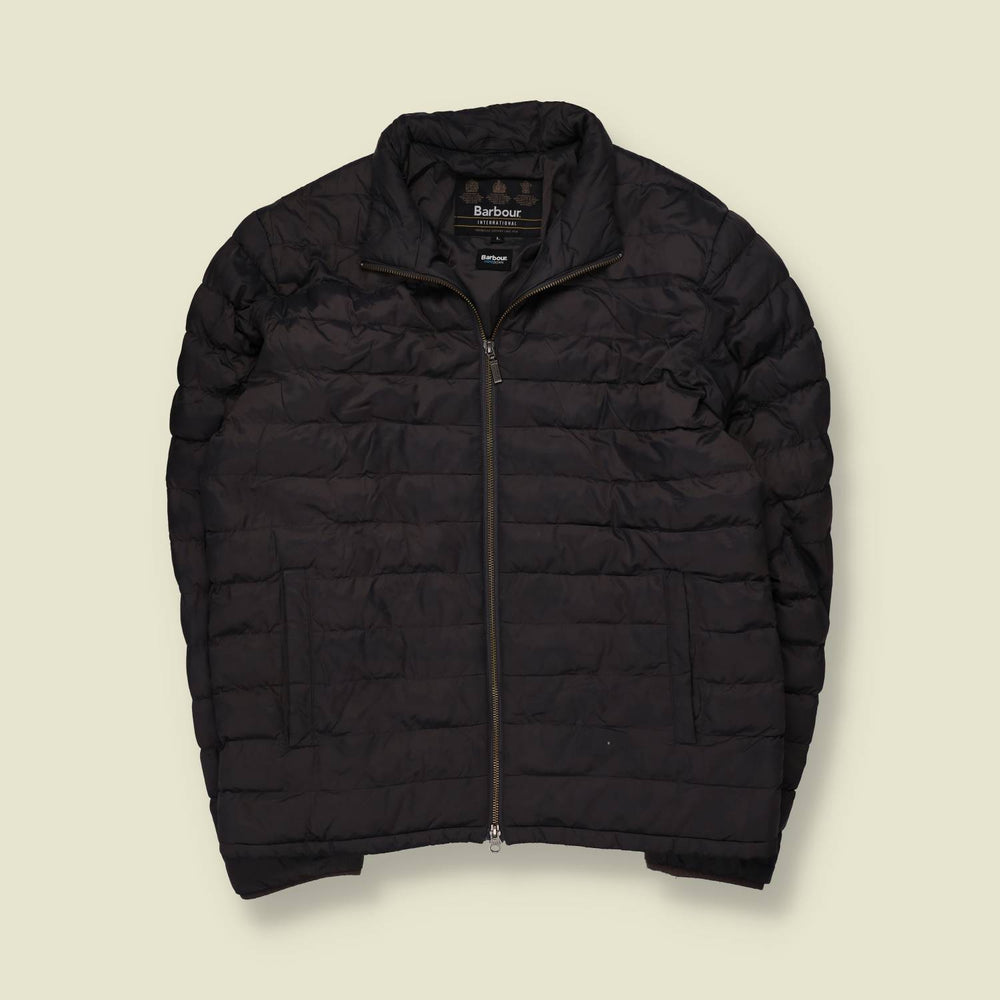 2000s | Barbour International | Black Quilted Puffer Jacket - L