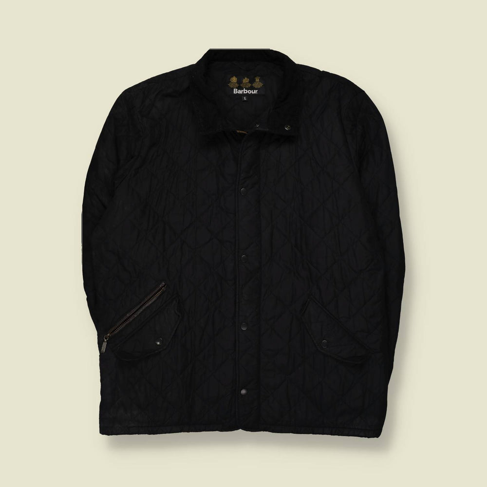 2000s | Barbour | Black Diamond-Quilted Jacket - 5XL