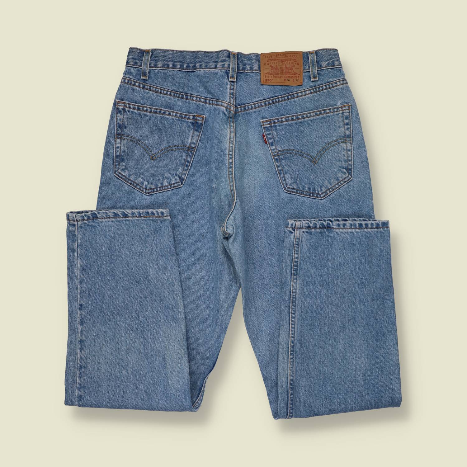 1980s-90s | Levi's | Light-Wash Blue 550 Relaxed Fit Jeans - Made in Mexico - w34
