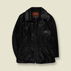 1980s | Montgomery | Heavyweight Leather Jacket - Black - M