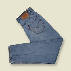 1980s-90s | Levi's | Light-Wash Blue 550 Relaxed Fit Jeans - Made in USA - w34