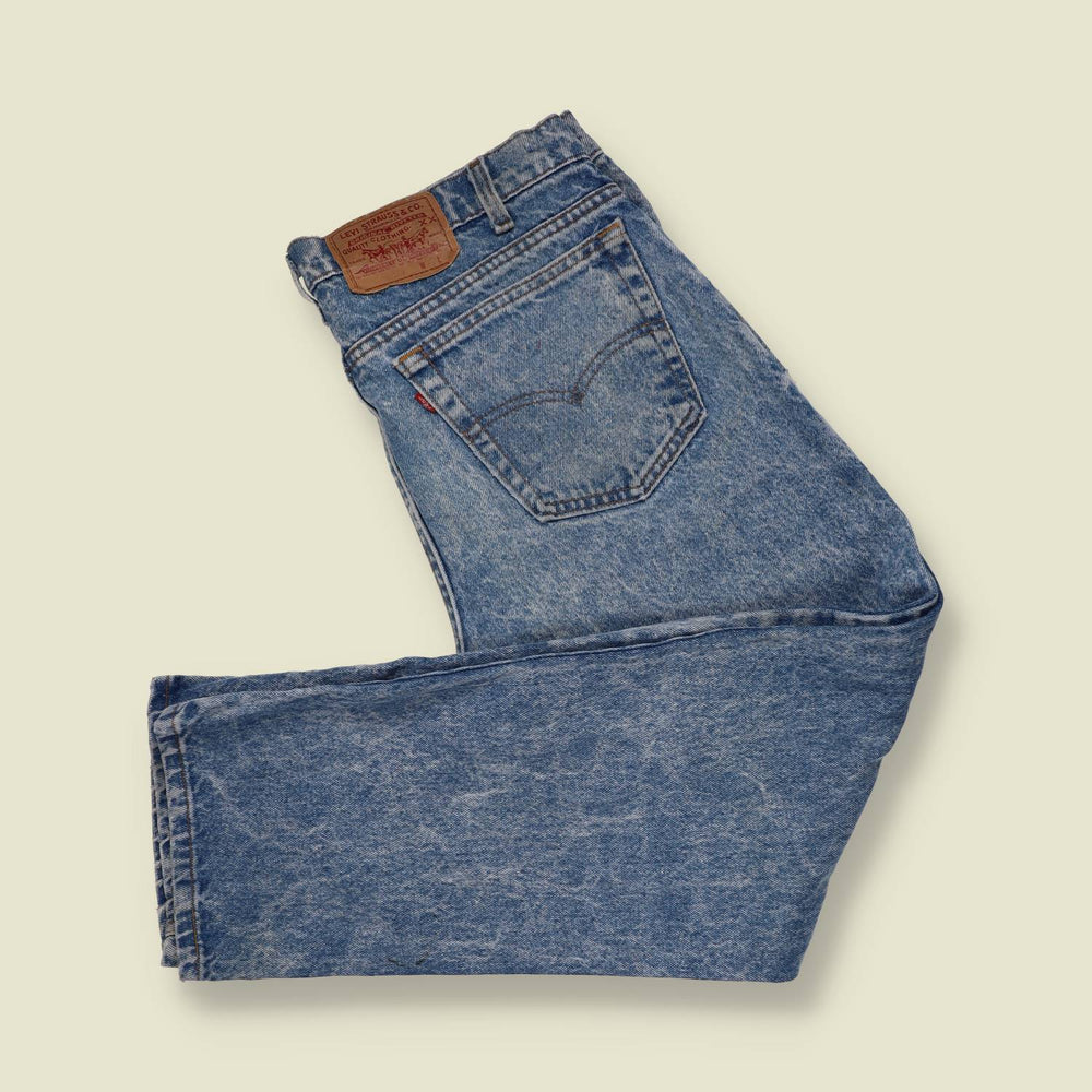 1980s-90s | Levi's | Acid-Wash Blue Relaxed Fit Jeans - Made in USA - w36