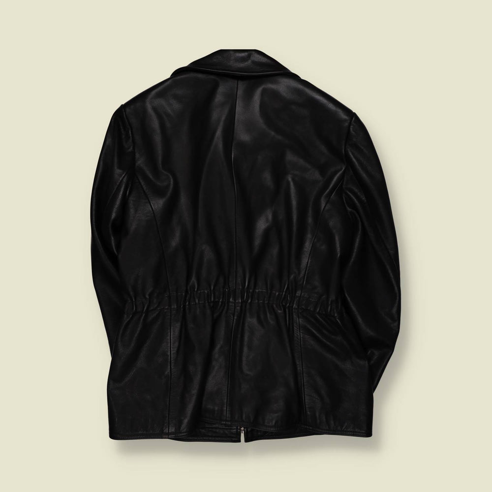 1980s | Montgomery | Heavyweight Leather Jacket - Black - M