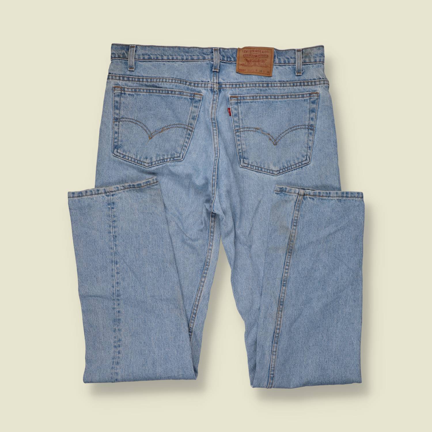 1980s-90s | Levi's | Light-Wash Blue 505 Regular Fit Jeans - Made in USA - w38