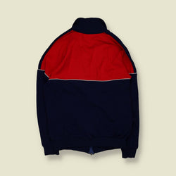 1970s | Senior | Navy & Red Colour-Block Zip-Up Track Top - S