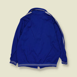 1970s | Royal Blue & White Stripe Zip-Up Track Top - S
