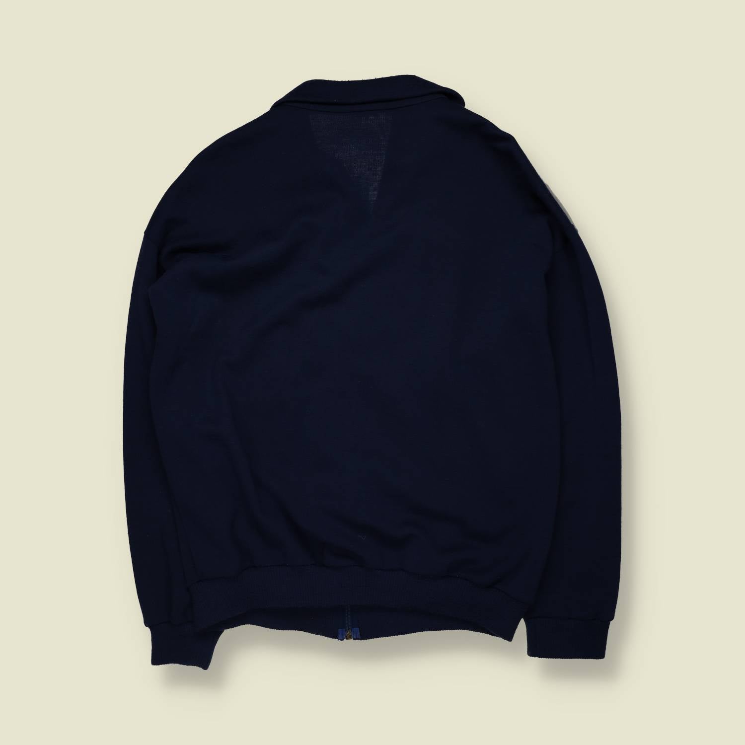 1970s | Navy & Sage Geometric-Panel Zip-Up Track Top - XXL