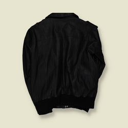 1990s | Autogrill | Leather Flight Jacket - Black - XL