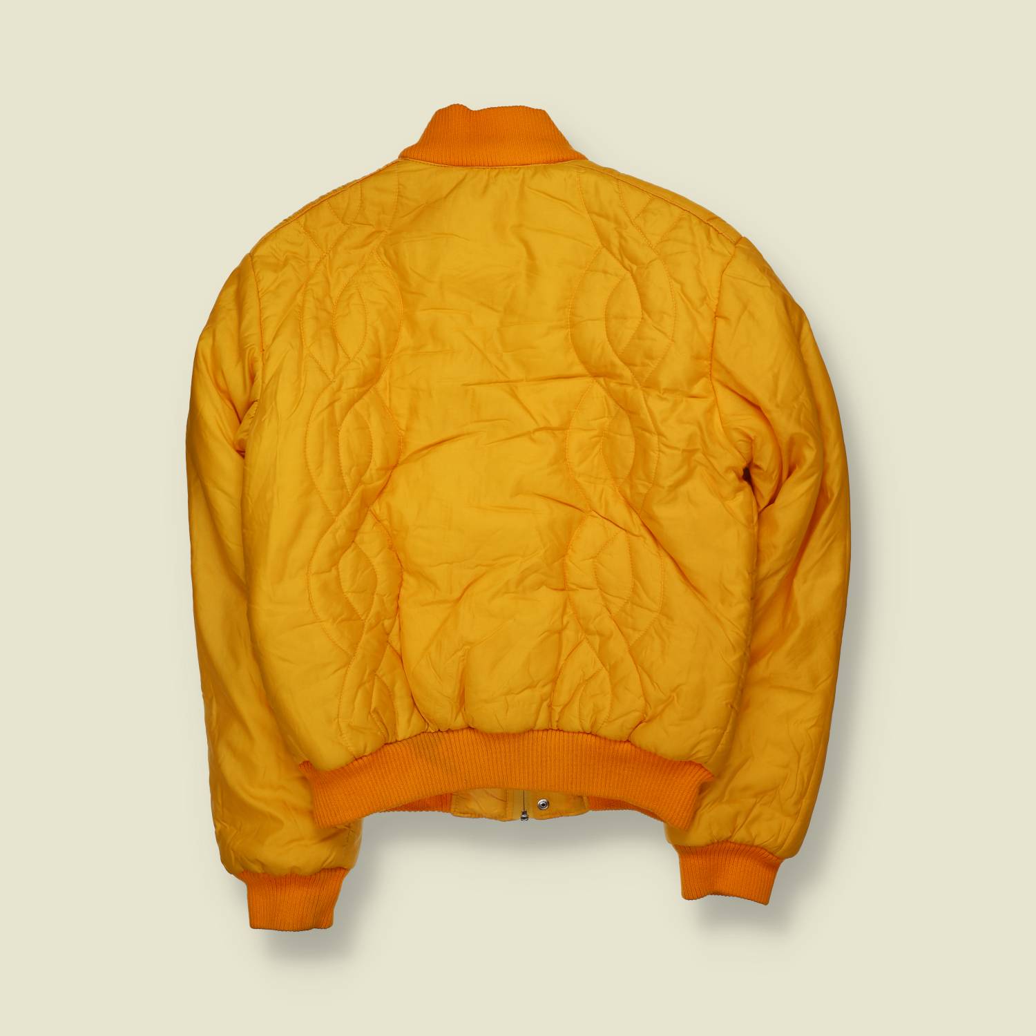 1970s | Sportime | Yellow Quilted Padded Ski Bomber Jacket - S