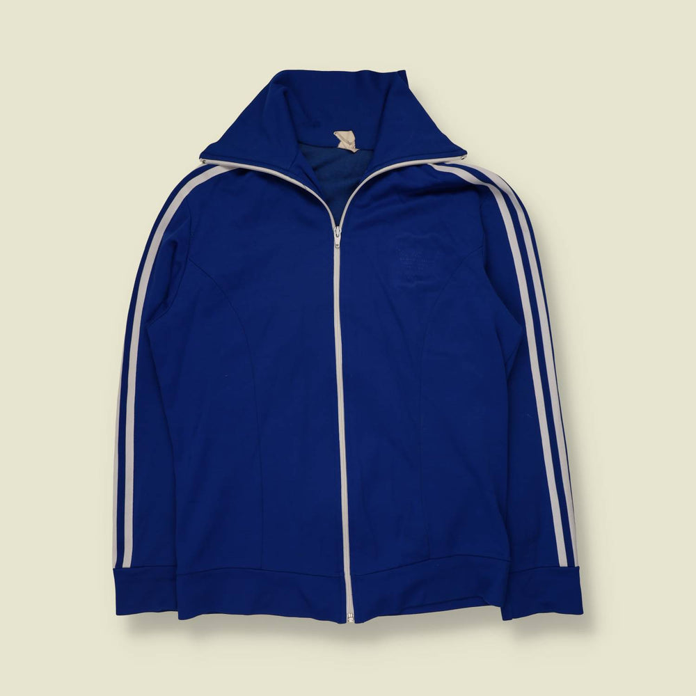1970s | Adidas | Royal Blue & White Three-Stripe Track Jacket - XS