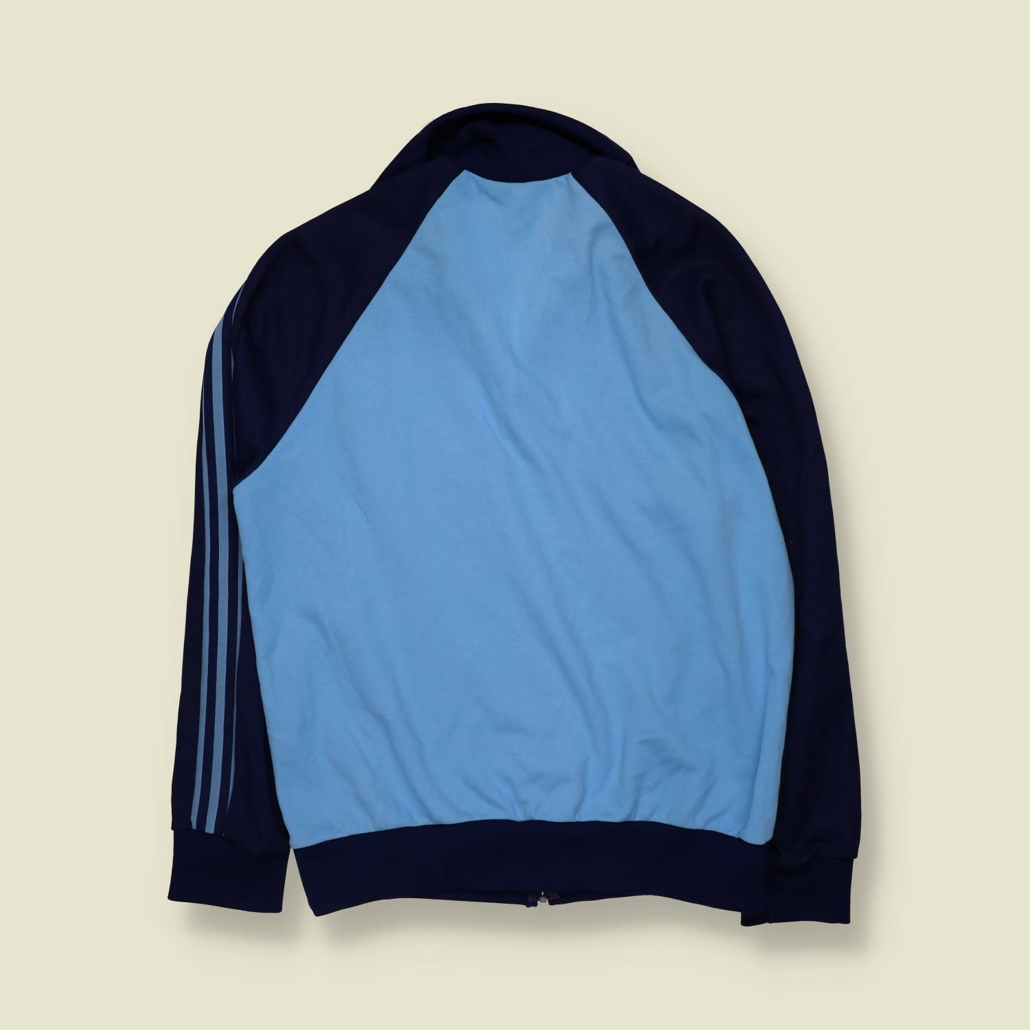 1970s | Adidas | Navy & Sky Blue Track Jacket - Made in France - M
