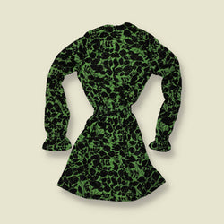 1970s | TGL Sweden | Green & Black Floral Print Mini Dress - 4