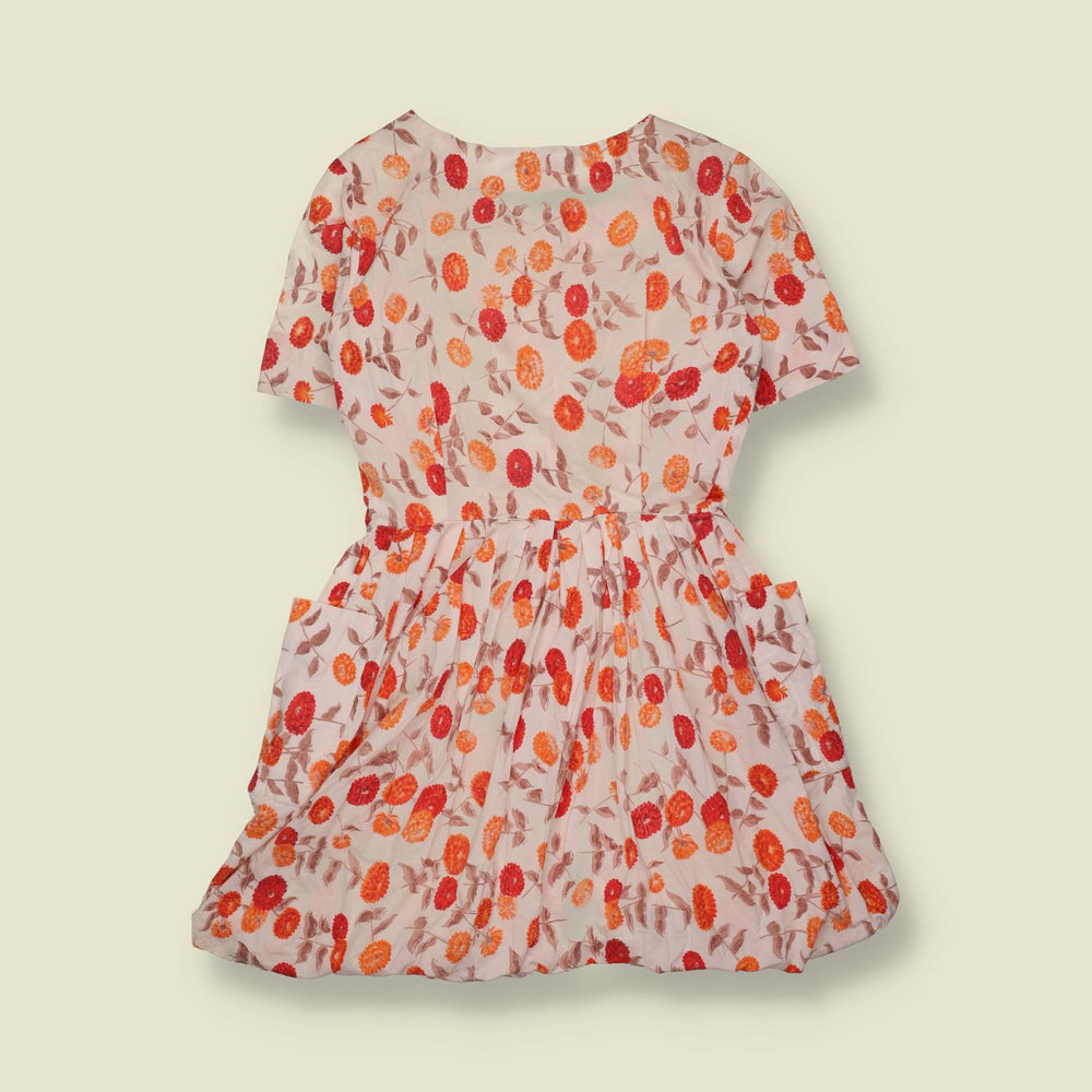1950s | Printemps Paris | Floral Print Cotton Day Dress - 10