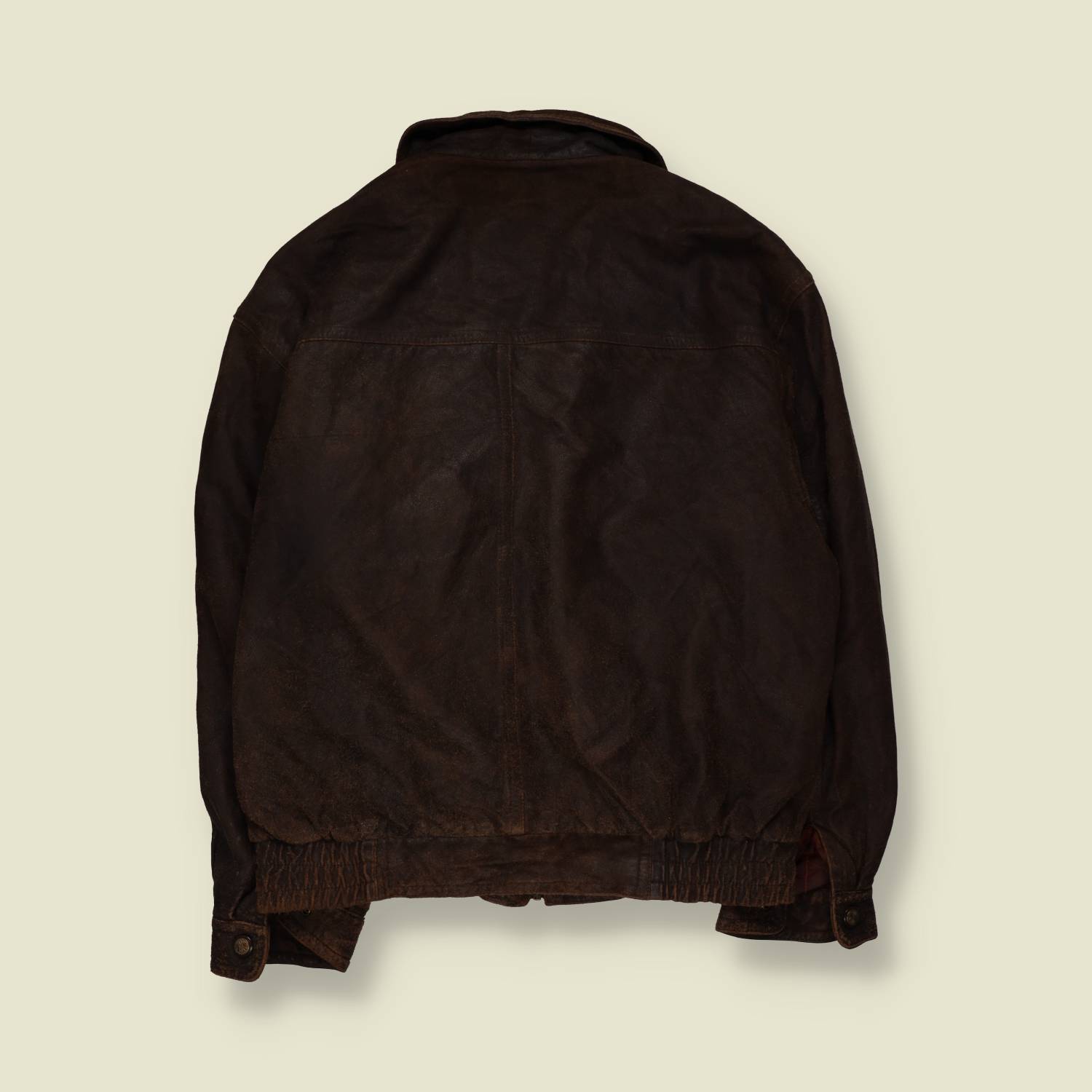 1980s | H.I.M | Heavyweight Suede Biker Jacket - Brown - XL