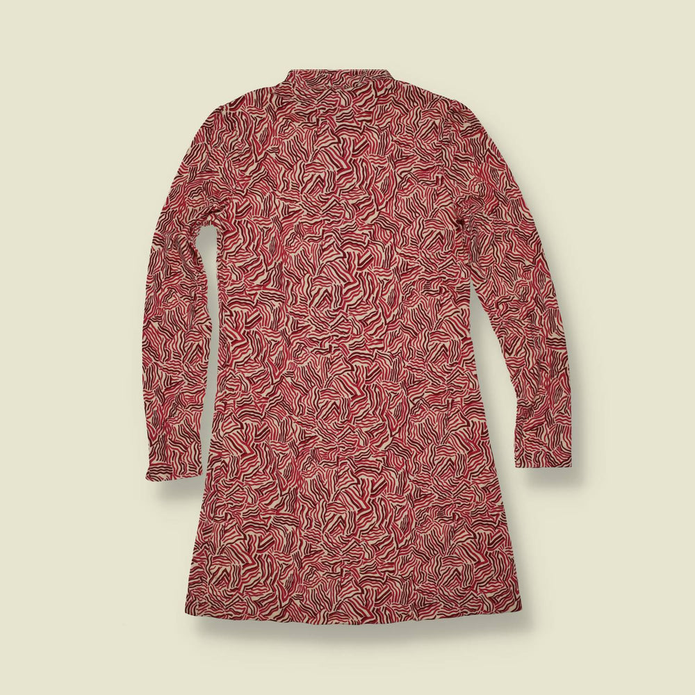 1970s | TGL Sweden | Abstract Wave Print Cotton Blend Shirt Dress - Deadstock - 8