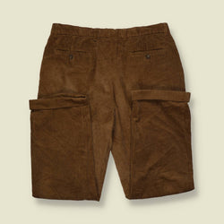 1980s | Marks & Spencer | Pleated Corduroy Trousers - Tan - w38