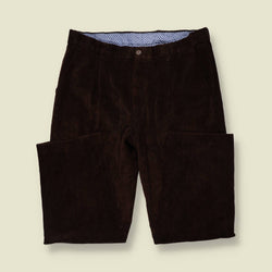 1990s | Marine | Corduroy Trousers - Dark Brown - w36