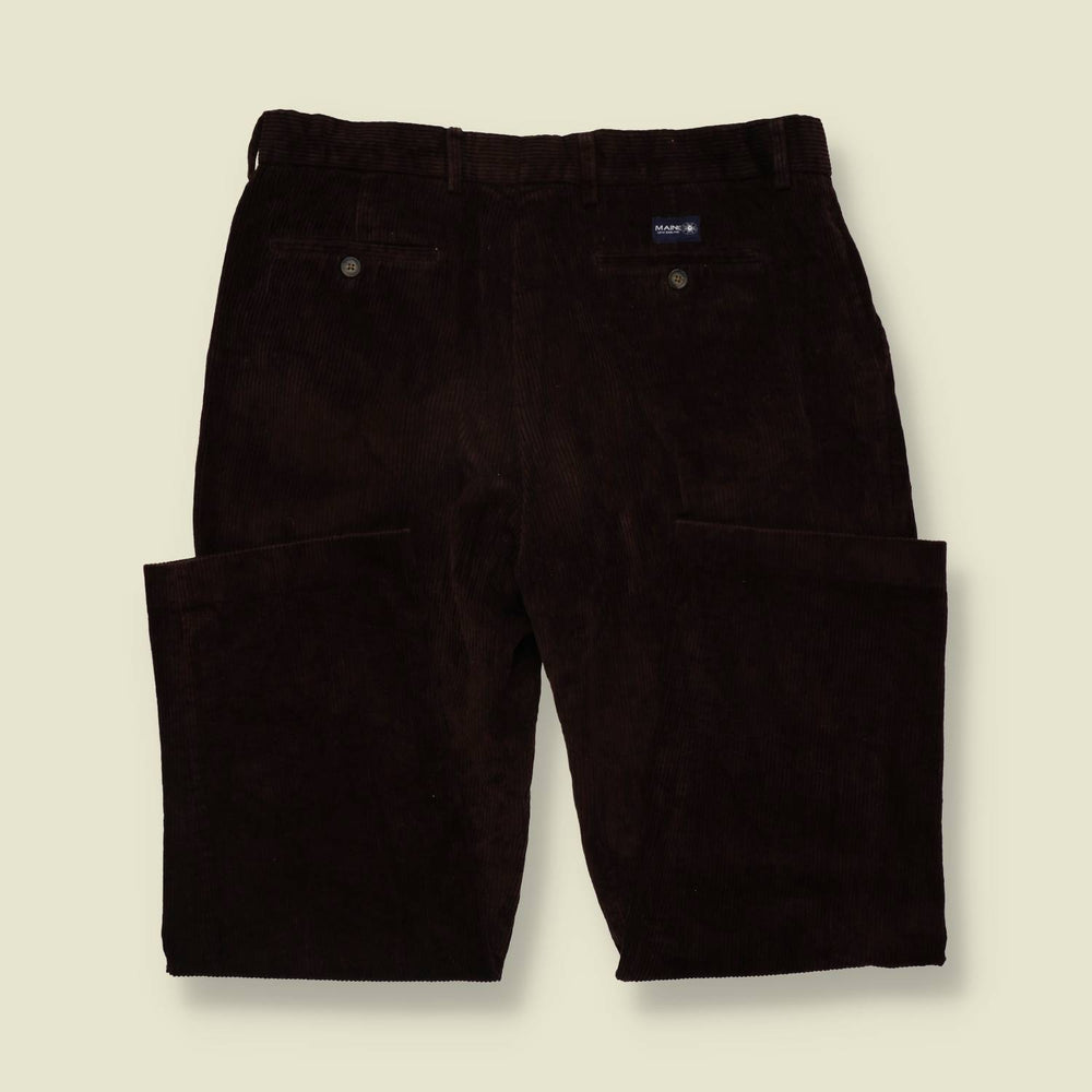 1990s | Marine | Corduroy Trousers - Dark Brown - w36