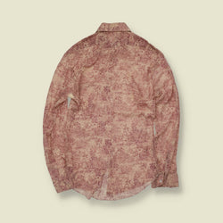 1970s | Toile de Jouy Print Long Sleeve Shirt | Pink - S
