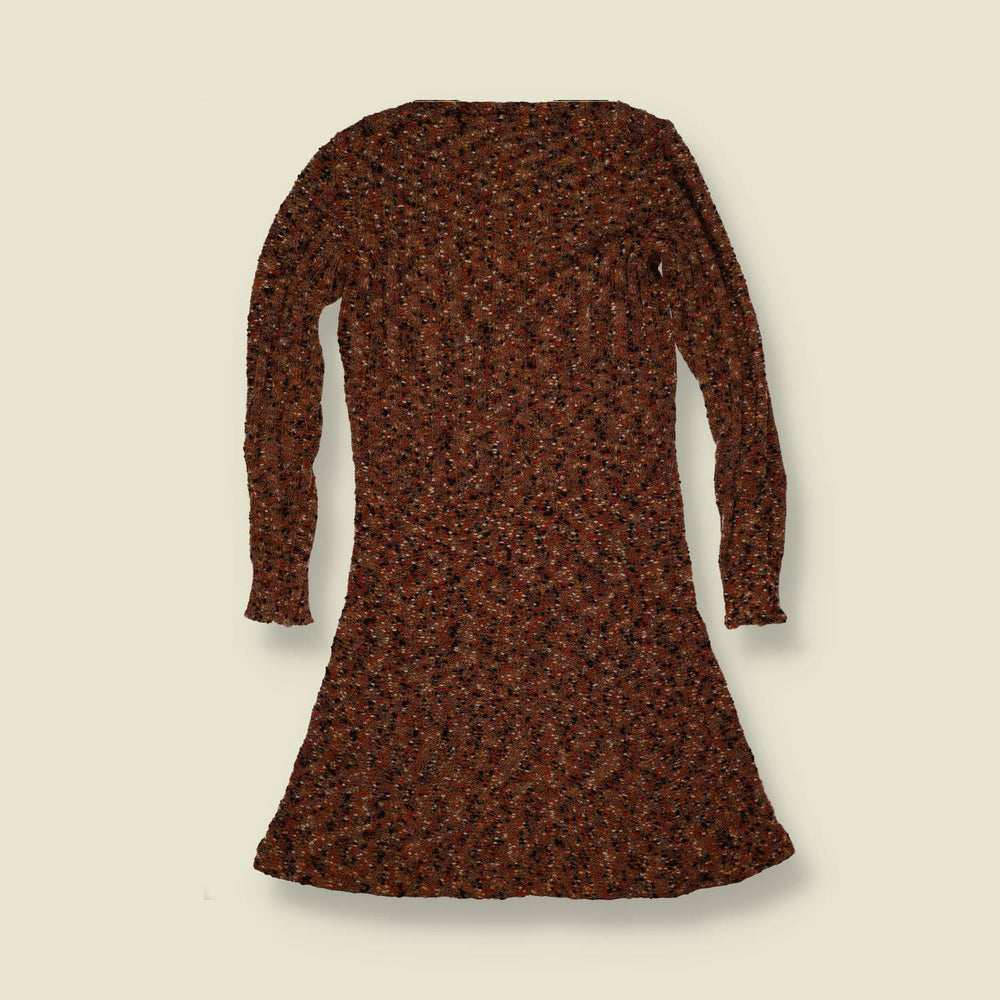 1970s | Rust Marl Knit Mini Dress - 6