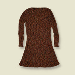 1970s | Rust Marl Knit Mini Dress - 6