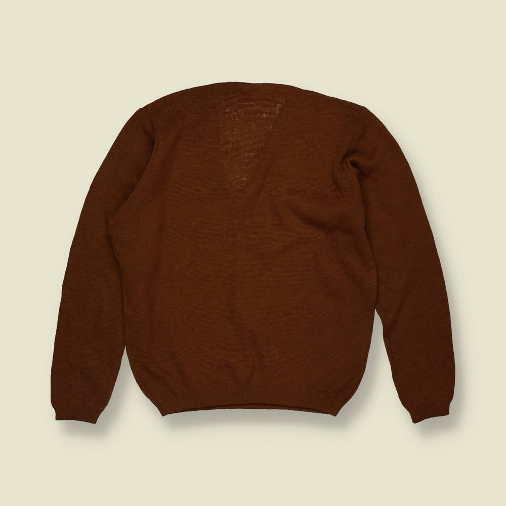 1960s | Spencer May of Holland | Rust V-Neck Knit Jumper - 10