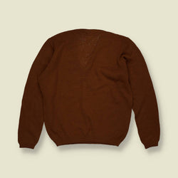 1960s | Spencer May of Holland | Rust V-Neck Knit Jumper - 10